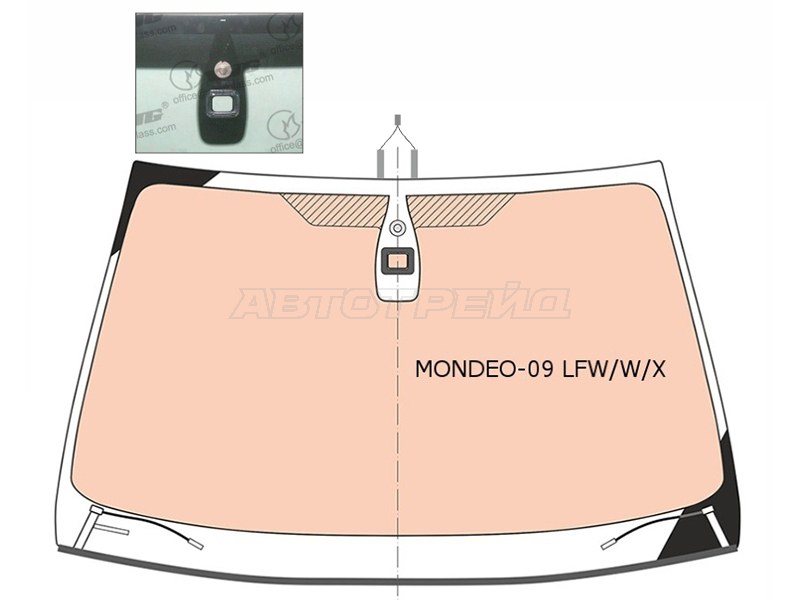 Стекло лобовое (Обогрев полный / Датчик дождя / Молдинг) Ford Mondeo 10-15