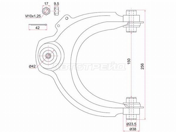 Рычаг подвески Honda Accord 02-08 / Acura TSX 03-08 (Сверху / Спереди / Слева)