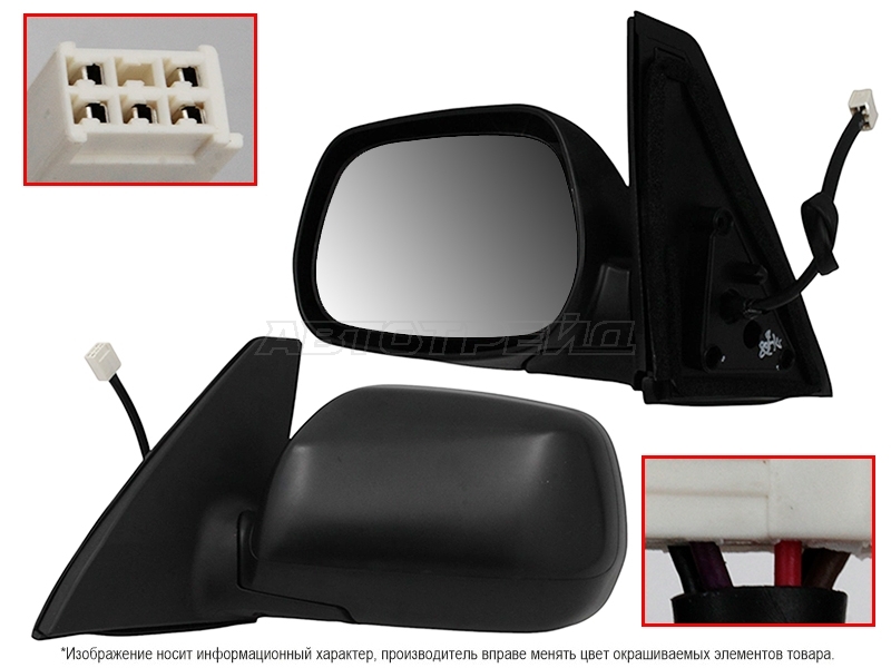 Зеркало Toyota RAV4 (CA20) 00-05 (Слева / Обогрев / Регулировка / 5 контактов)