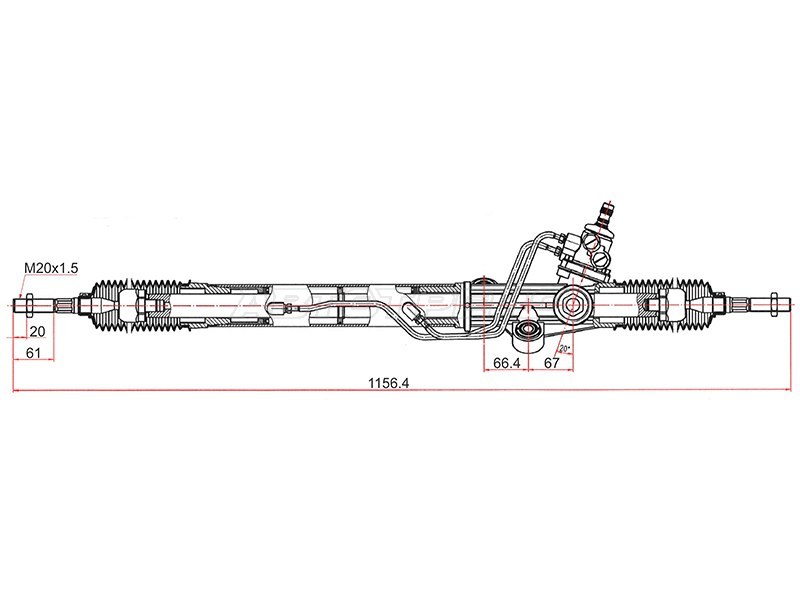 Рейка рулевая Toyota Land Cruiser (J100) 98-07 / Lexus LX 98-07 (Левый руль)
