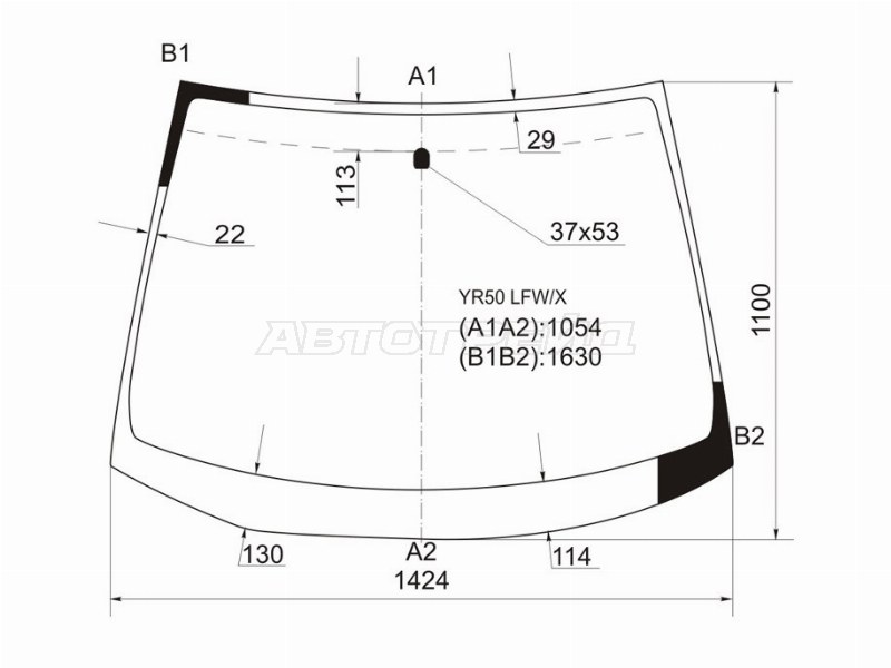 Стекло лобовое Toyota Noah 01-07 / Voxy 01-07