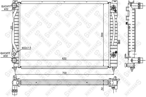 Радиатор Audi A4/A6,VW 1.6-1.9TD 95>
