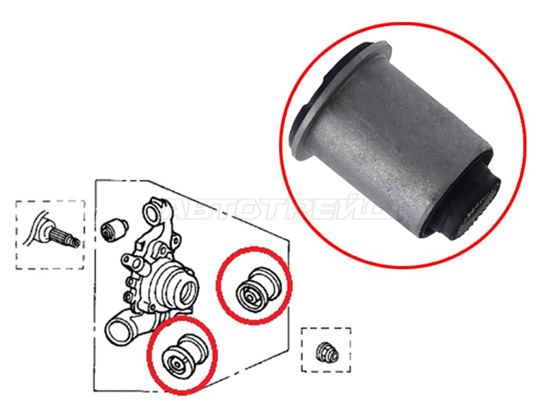 Сайлентблок цапфы Toyota Allion (T240,T260) 01-21 / Corolla 00-07