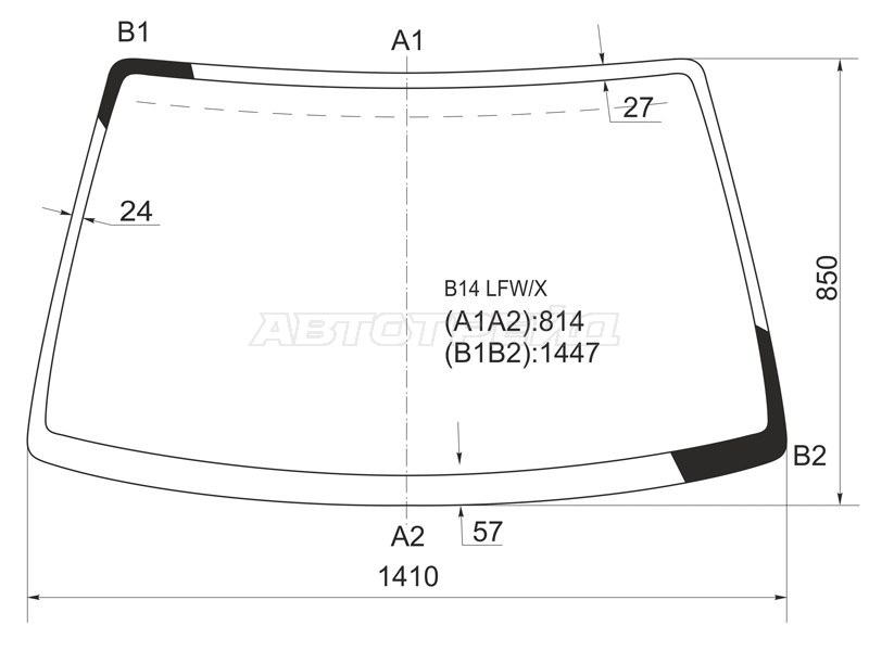 Стекло лобовое Nissan Almera 95-00 / Sunny 93-99