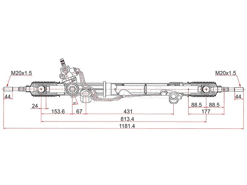 Рейка рулевая Toyota Land Cruiser (J100) 98-07 / Land Cruiser Cygnus 02-07 (правый руль)