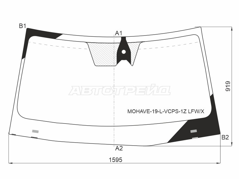 Стекло лобовое (Камера / Датчик дождя) Kia Mohave 19-24