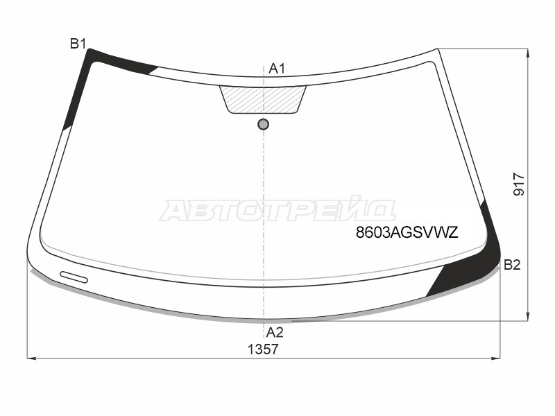 Стекло лобовое (Молдинг) Volkswagen Polo 09-20