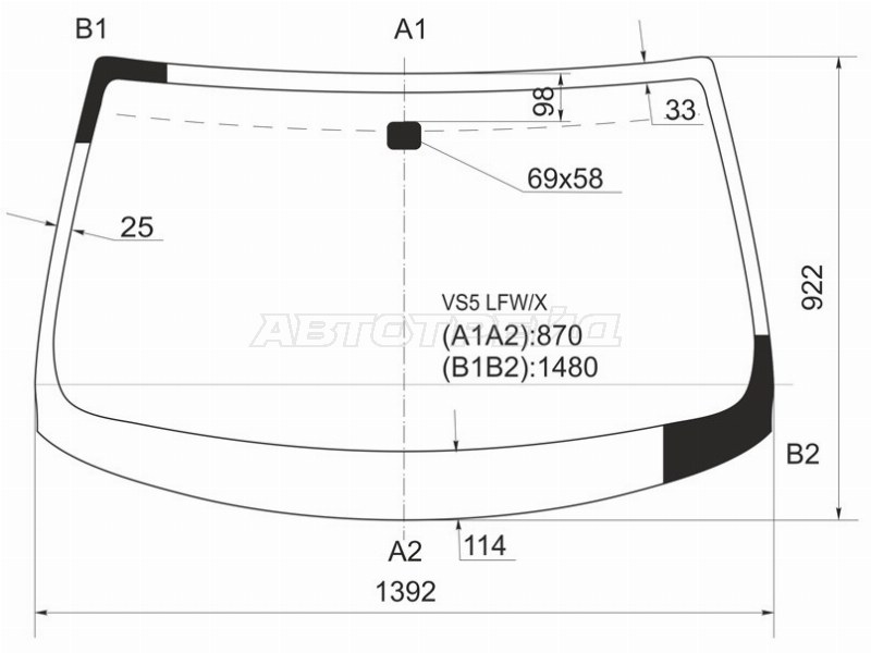 Стекло лобовое Infiniti G35 02-07 / Nissan Skyline 01-07
