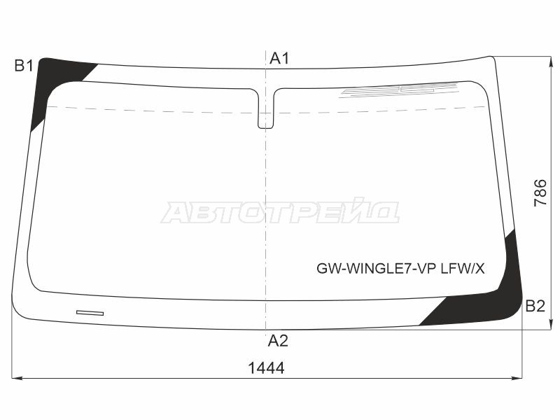Стекло лобовое (Антенна / PICK UP) Great Wall Wingle 7 18-