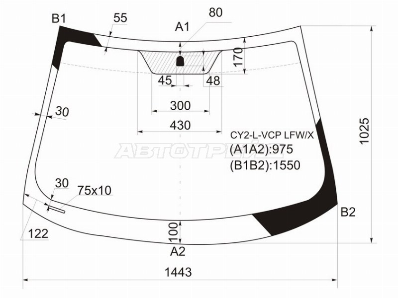Стекло лобовое Mitsubishi Lancer 07-17 / Lancer Evolution 07-17