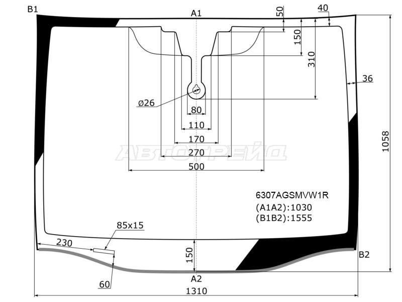 Стекло лобовое (Датчик дождя / Молдинг) Opel Zafira 05-14