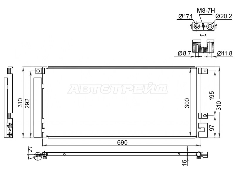 Радиатор кондиционера Opel Mokka 12-19 / Buick Encore 12-16
