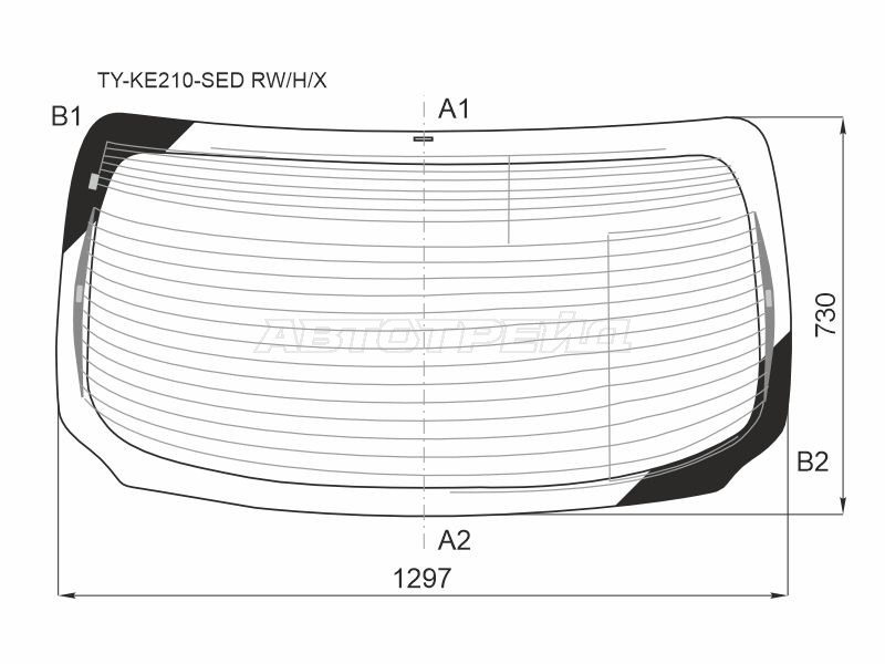 Стекло заднее (Цвет зеленый / Обогрев / Антенна / 4D SED) Toyota Corolla (E210) 18- / Corolla USA 18-