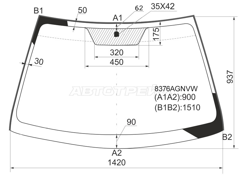 Стекло лобовое (Молдинг) Toyota Corolla (E150) 06-13