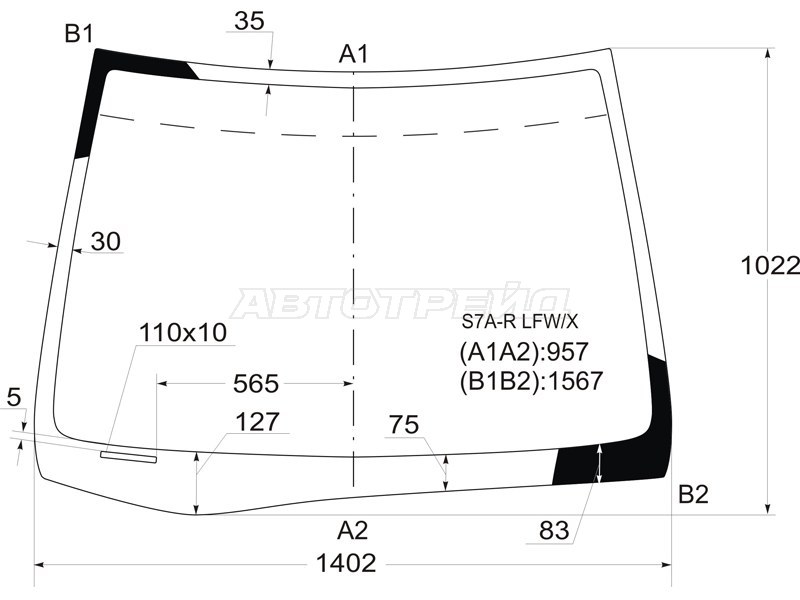 Стекло лобовое HONDA STREAM 00-06
