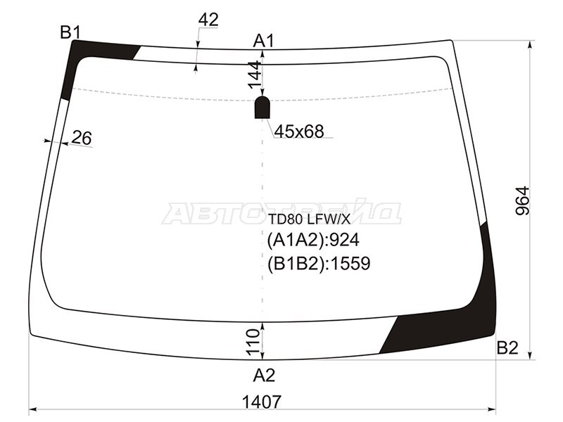 Стекло лобовое Daihatsu Boon Luminas 08-12 / Toyota Passo Sette 08-12