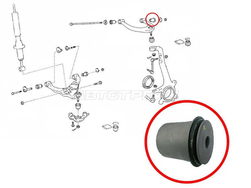 Сайлентблок рычага Toyota Land Cruiser (J100) 98-07 / Lexus LX 98-07