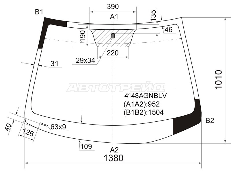 Стекло лобовое Hyundai Solaris 10-17 / Kia Rio 11-17
