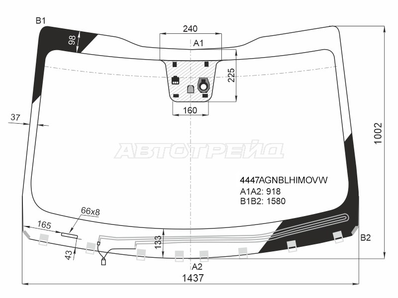Стекло лобовое (Обогрев щеток / Датчик дождя) Kia Sportage 15-22
