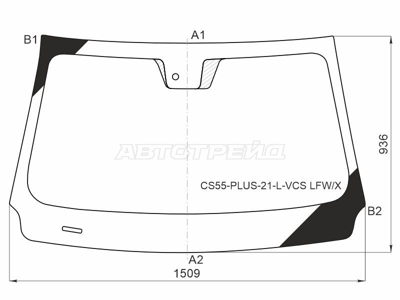 Стекло лобовое (Датчик дождя) Changan CS55 PLUS 21- / Qiyuan Nevo Q05 23-