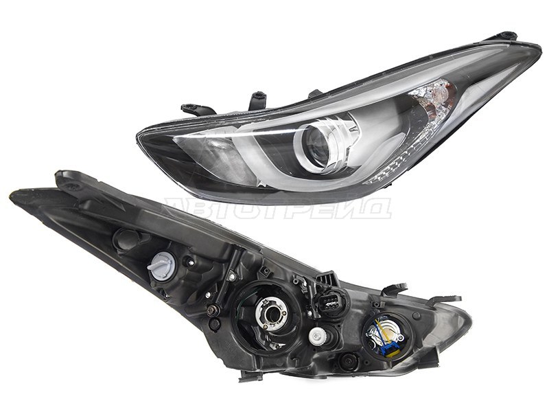 Фара Hyundai Elantra 13-16 (Слева / Галоген / Ручная регулировка / Линза)
