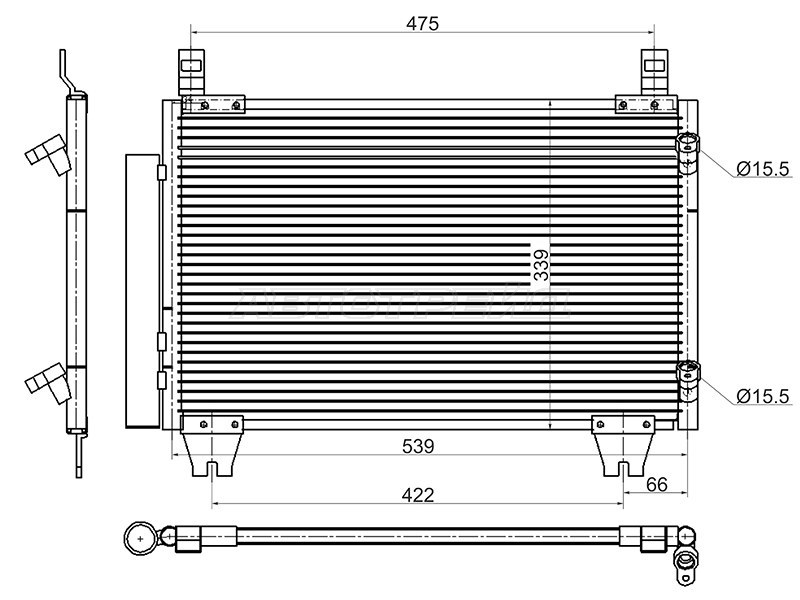 Радиатор кондиционера Toyota Vitz 05-10 / Yaris 05-13