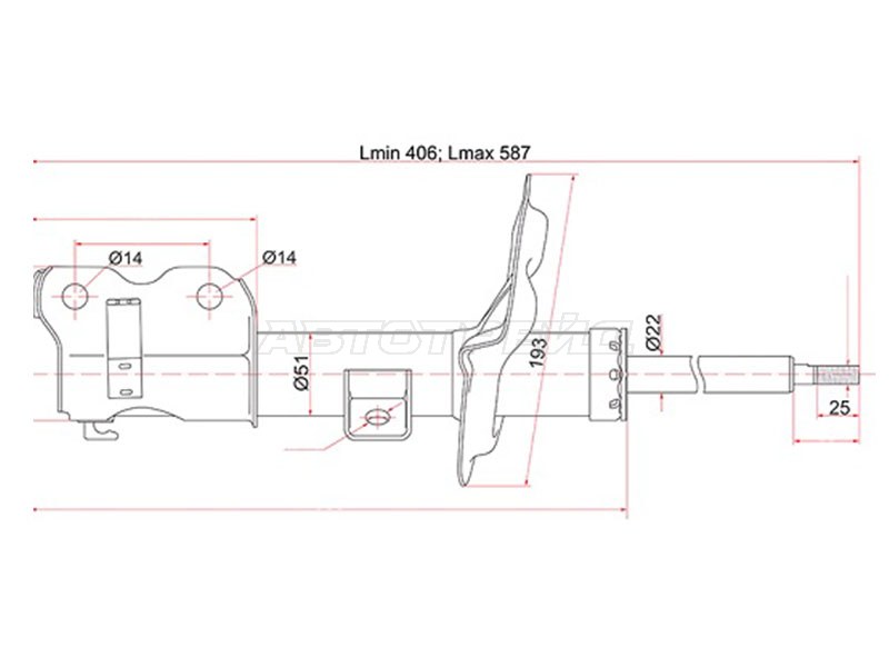 Стойка передняя Nissan Teana 03-08 (Слева)