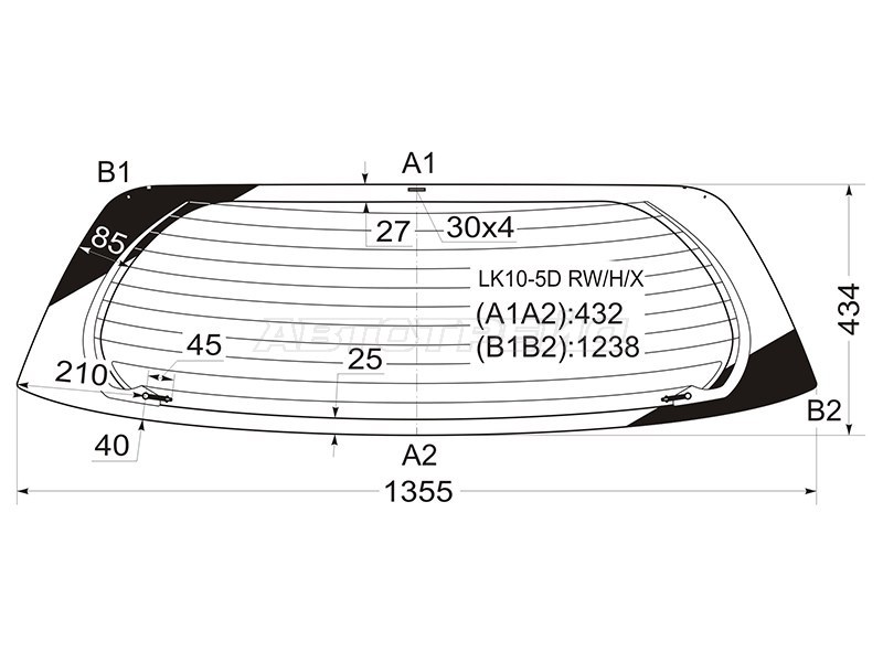 Стекло заднее (Цвет зеленый / Обогрев / 3 / 5D HBK) Toyota Vitz 99-05 / Yaris 99-05