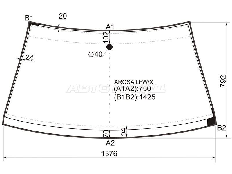 Стекло лобовое (Молдинг) SEAT Arosa 97-04 / Volkswagen Lupo 98-05