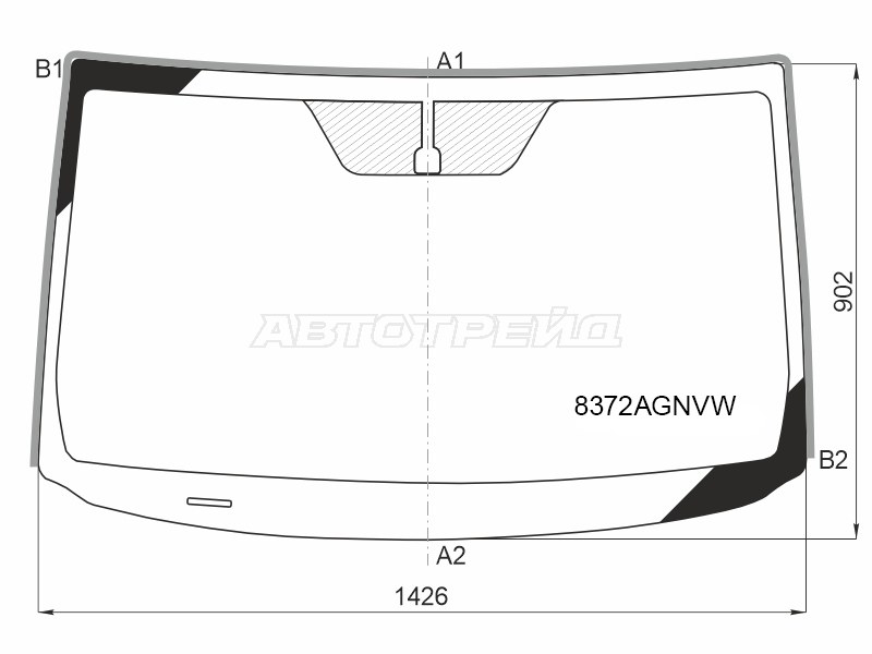 Стекло лобовое (Молдинг) Toyota RAV4 (XA30) 05-13 / Vanguard 07-13