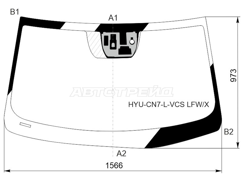 Стекло лобовое (Датчик дождя) Hyundai Elantra 20- / Avante 20-