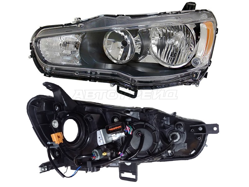 Фара Mitsubishi Lancer 07-17 (Слева / Галоген / С электрокорректором)