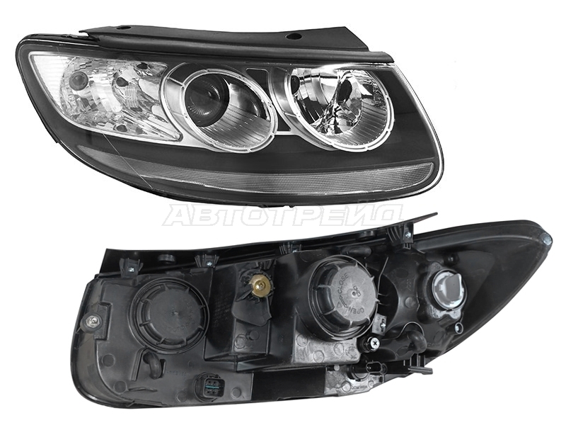 Фара Hyundai Santa Fe 05-12 (Справа / Галоген / Под электрокорректор)