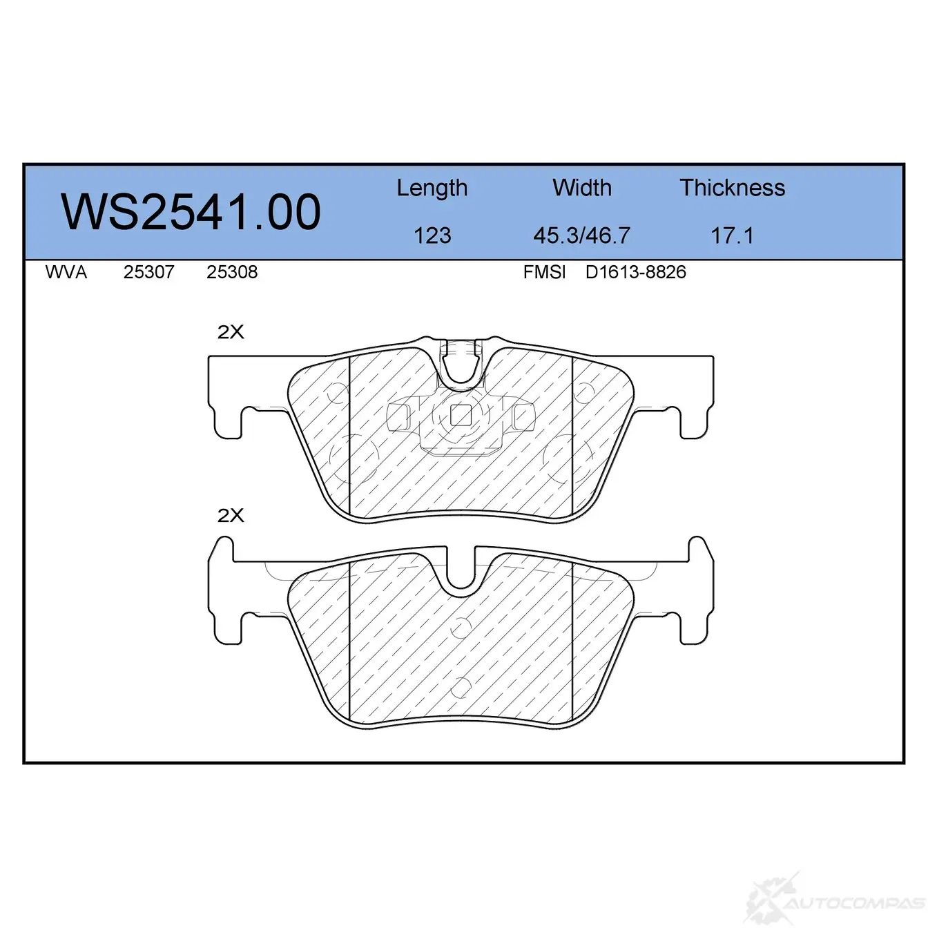 JEENICE WS254100 — Колодки тормозные дисковые · зад