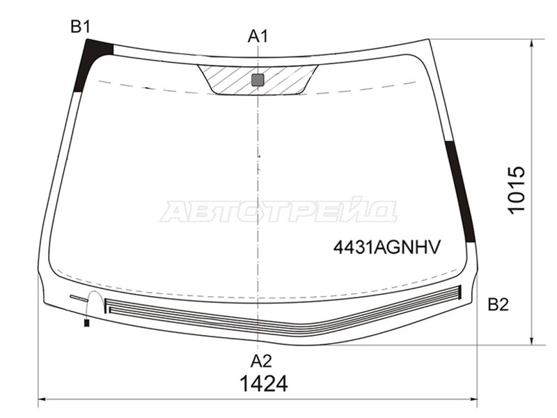 Стекло лобовое (Обогрев щеток) Kia Ceed 06-10