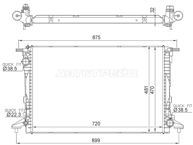 Радиатор Audi A4 15- / A5 16-
