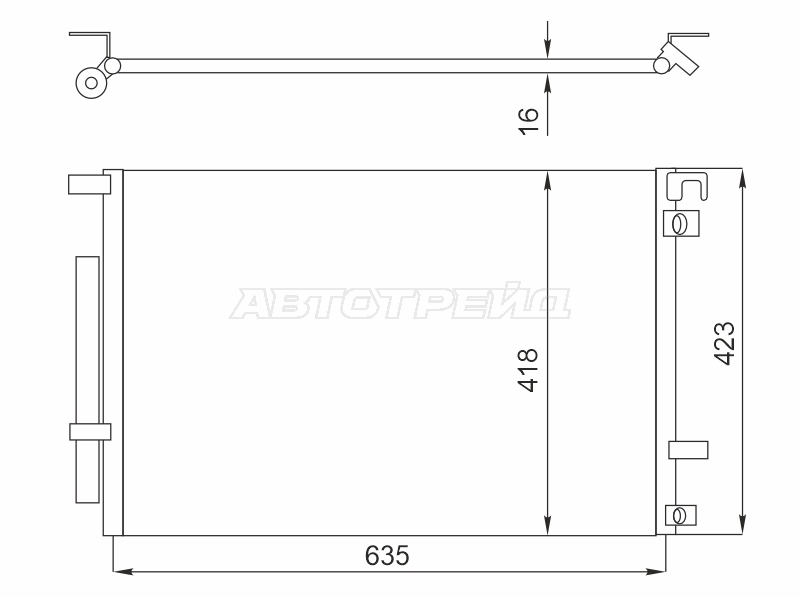 Радиатор кондиционера Ford Mustang 14-23