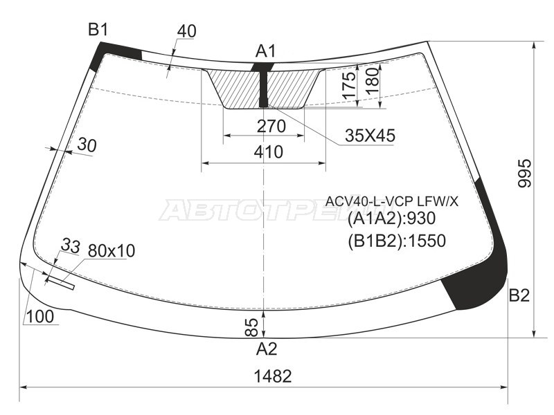 Стекло лобовое Toyota Camry (XV40) 06-11 / Aurion 06-12