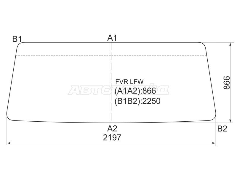 Стекло лобовое Foton Auman 06- / Isuzu Forward 85-06
