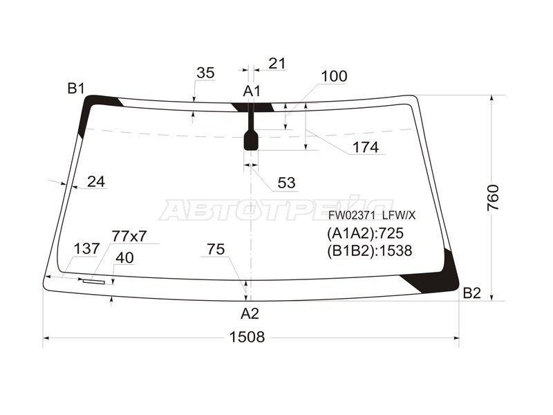 Стекло лобовое Toyota 4Runner 02-09 / Hilux Surf 02-09