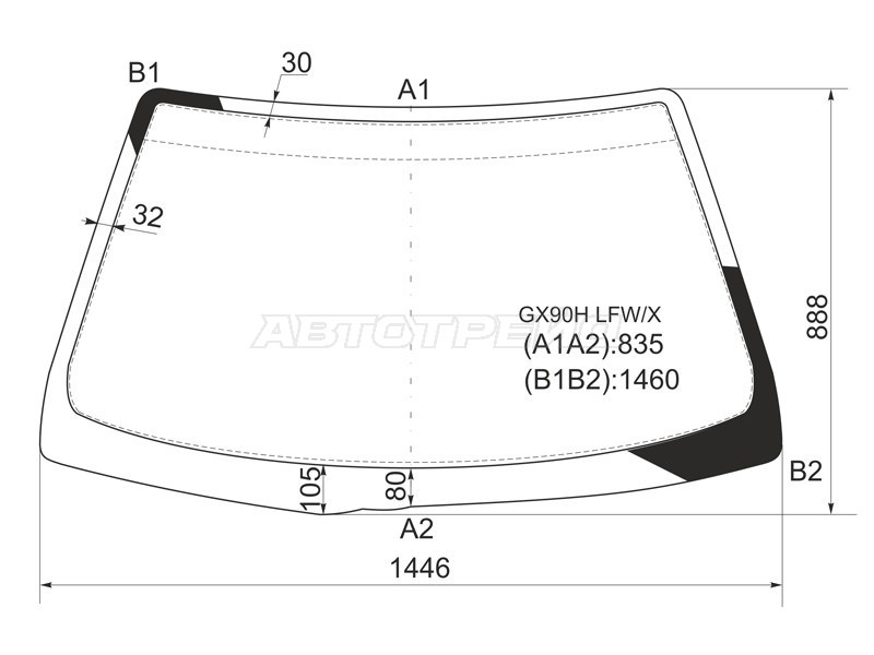 Стекло лобовое Toyota Chaser (X90) 92-96