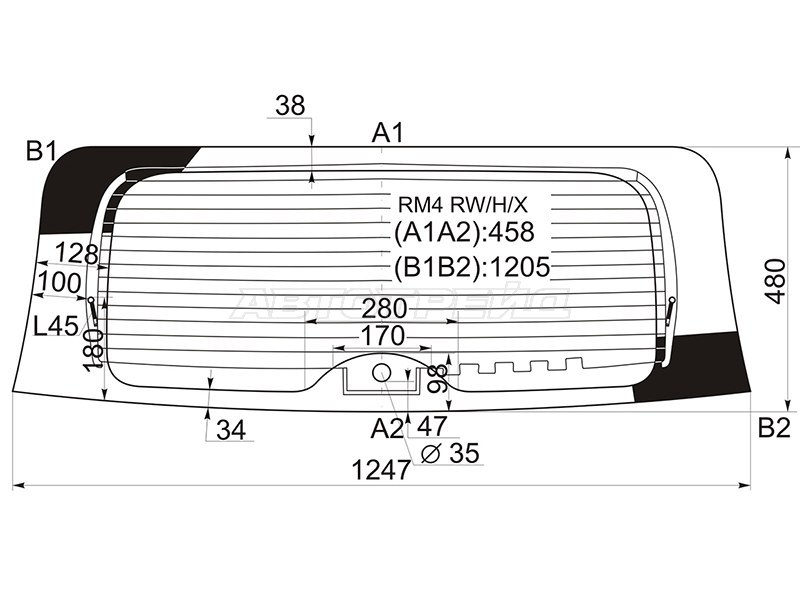 Стекло заднее (Цвет зеленый / Обогрев) Honda CR-V 11-16