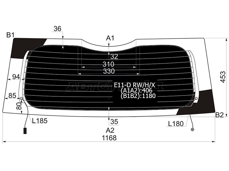 Стекло заднее (Затемненное / Обогрев) Nissan Note 05-13