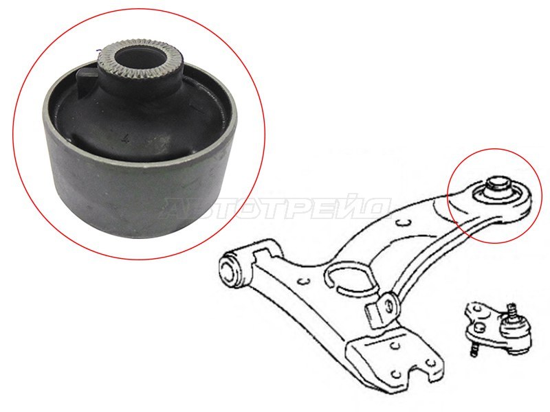 Сайлентблок рычага Chery Tiggo T11 05-16 / Toyota RAV4 00-05