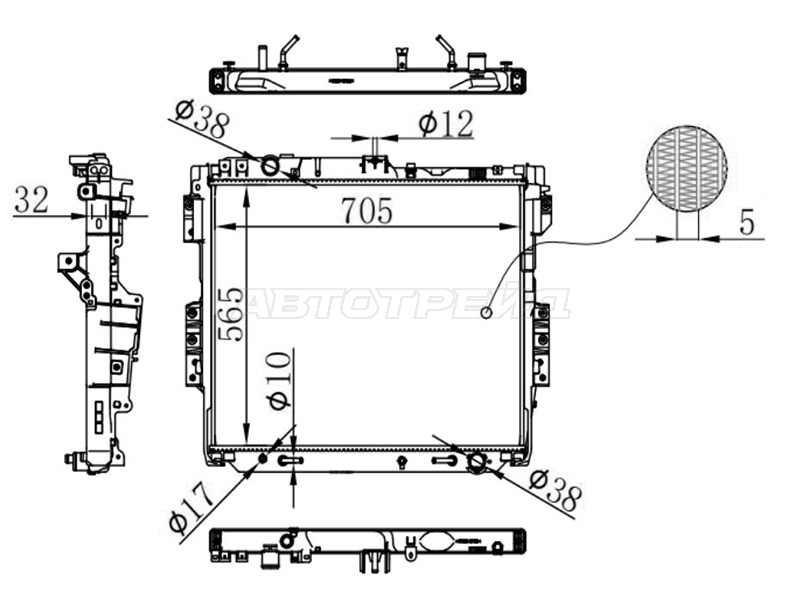 Радиатор Toyota Land Cruiser (J300) 21-