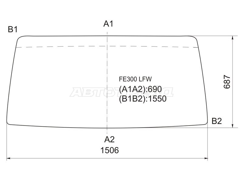 Стекло лобовое Mitsubishi Fuso Canter FE3 84-93 / Fuso Canter FE4 84-93