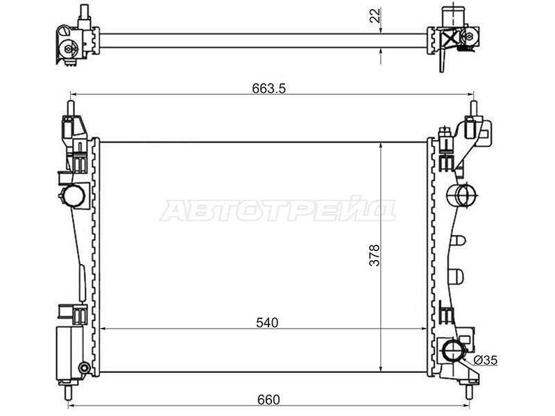 Радиатор Opel Corsa 06-14 / Fiat Grande Punto 06-11