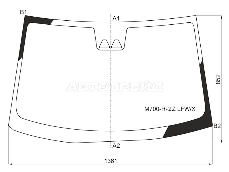 Стекло лобовое (Две камеры) Toyota Passo 16-23 / Daihatsu Boon 16-23