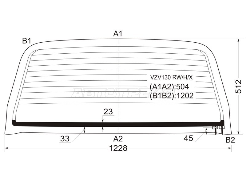 Стекло заднее (Цвет зеленый / Обогрев) Great Wall Safe 01-09 / Toyota 4Runner 89-95