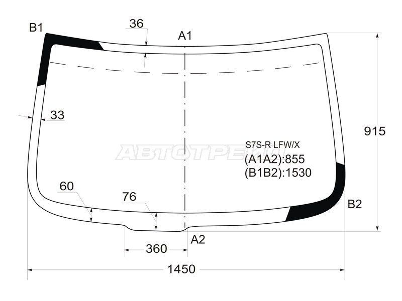 Стекло лобовое Honda Stepwgn 01-05